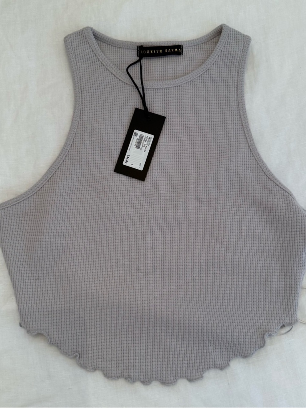 Mixology Brooklyn Karma Gemma Crop Top Grey Ribbed Halter Tank